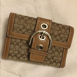 Authentic Coach Monogram canvas & leather wallet